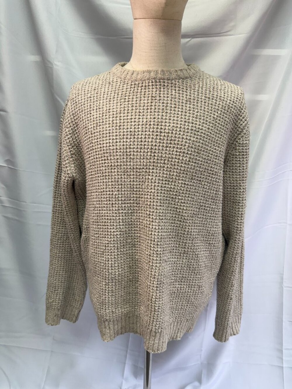 Wellen Men’s XL Oatmeal Textured Knit Crewneck Sweater